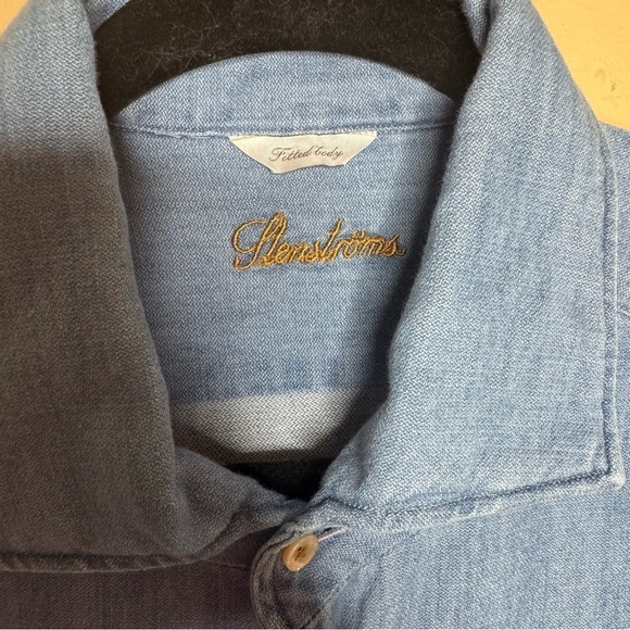 Stenstroms Light Blue Denim Button Up Shirt XL - Picture 6 of 12